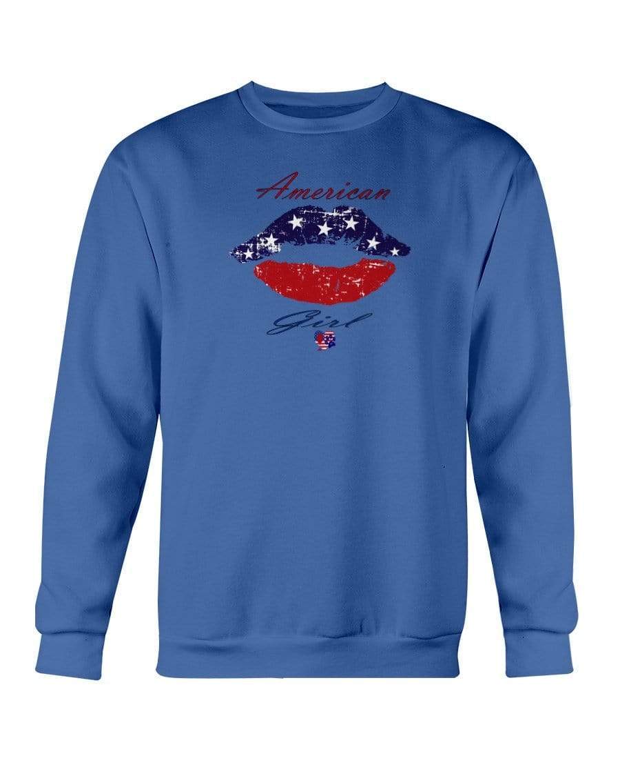 Sweatshirts Royal Blue / S Winey Bitches Co "American Girl" Sweatshirt - Crew WineyBitchesCo