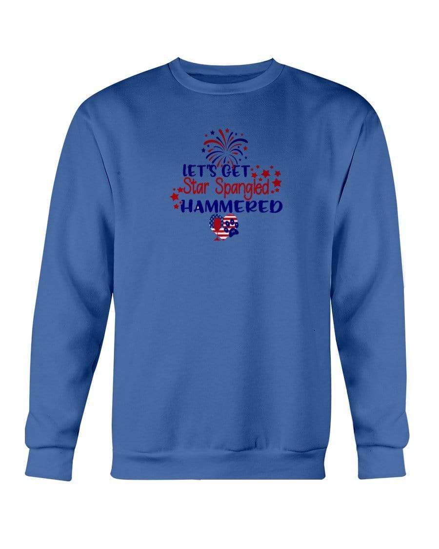 Sweatshirts Royal Blue / S Winey Bitches Co "Let's Get Star Spangled Hammered" Sweatshirt - Crew WineyBitchesCo