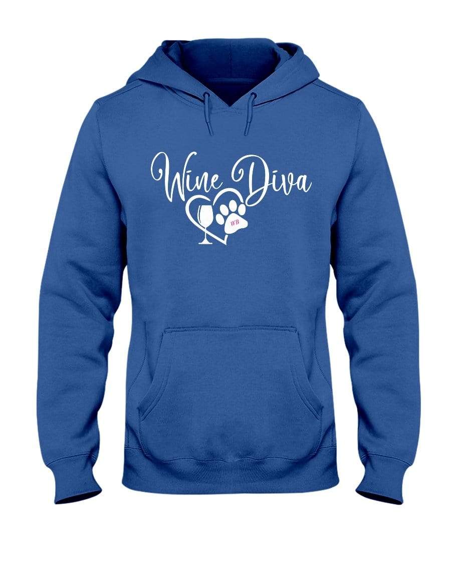 Sweatshirts Royal Blue / S Winey Bitches Co "Wine Diva 2" 50/50 Hoodie WineyBitchesCo