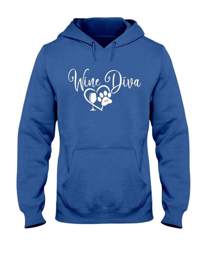 Sweatshirts Royal Blue / S Winey Bitches Co "Wine Diva 2" 50/50 Hoodie WineyBitchesCo