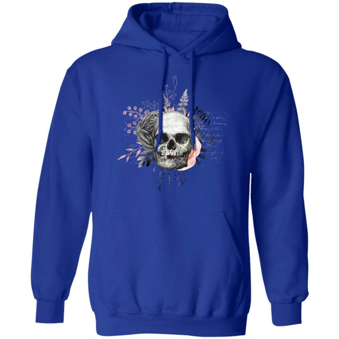 Sweatshirts Royal / S Winey Bitches Co Floral Skull Design #4 Pullover Hoodie 8 oz. WineyBitchesCo