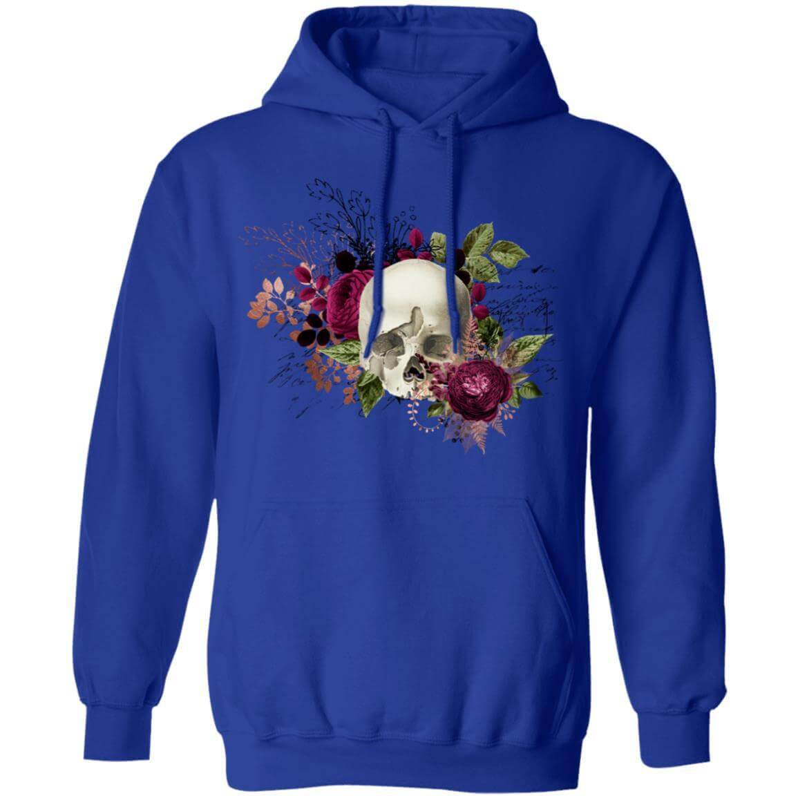 Sweatshirts Royal / S Winey Bitches Co Floral Skull Design #6 Pullover Hoodie 8 oz. WineyBitchesCo