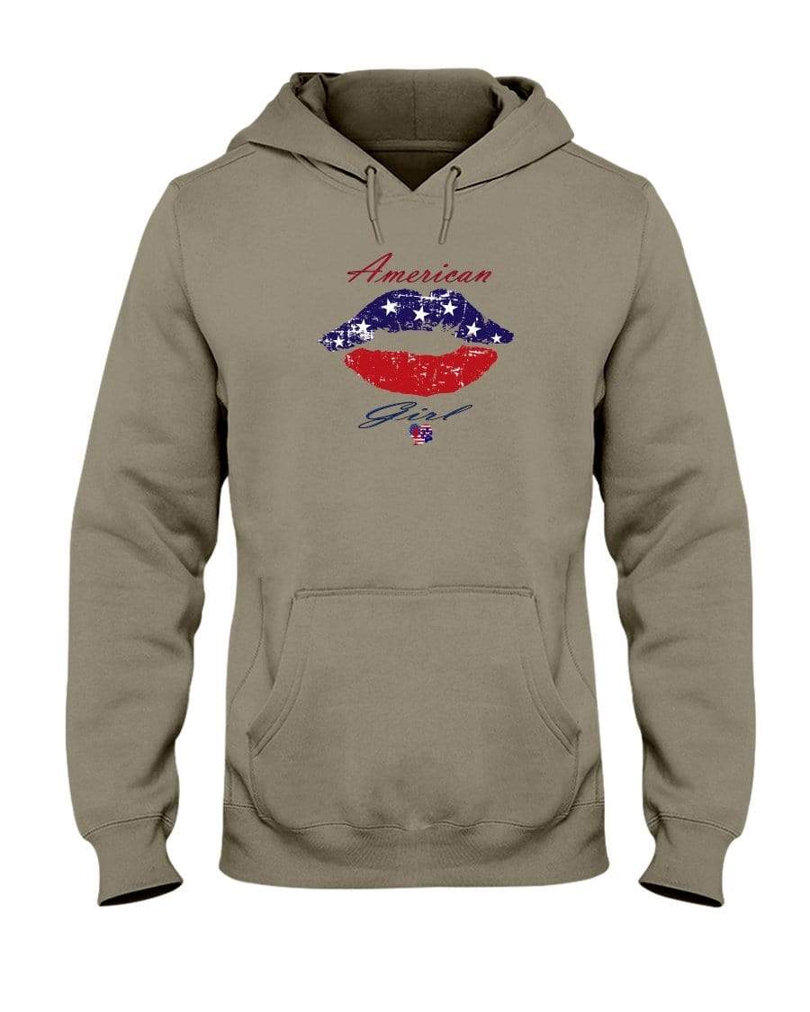 Sweatshirts Safari / S Winey Bitches Co "American Girl" 50/50 Hoodie WineyBitchesCo