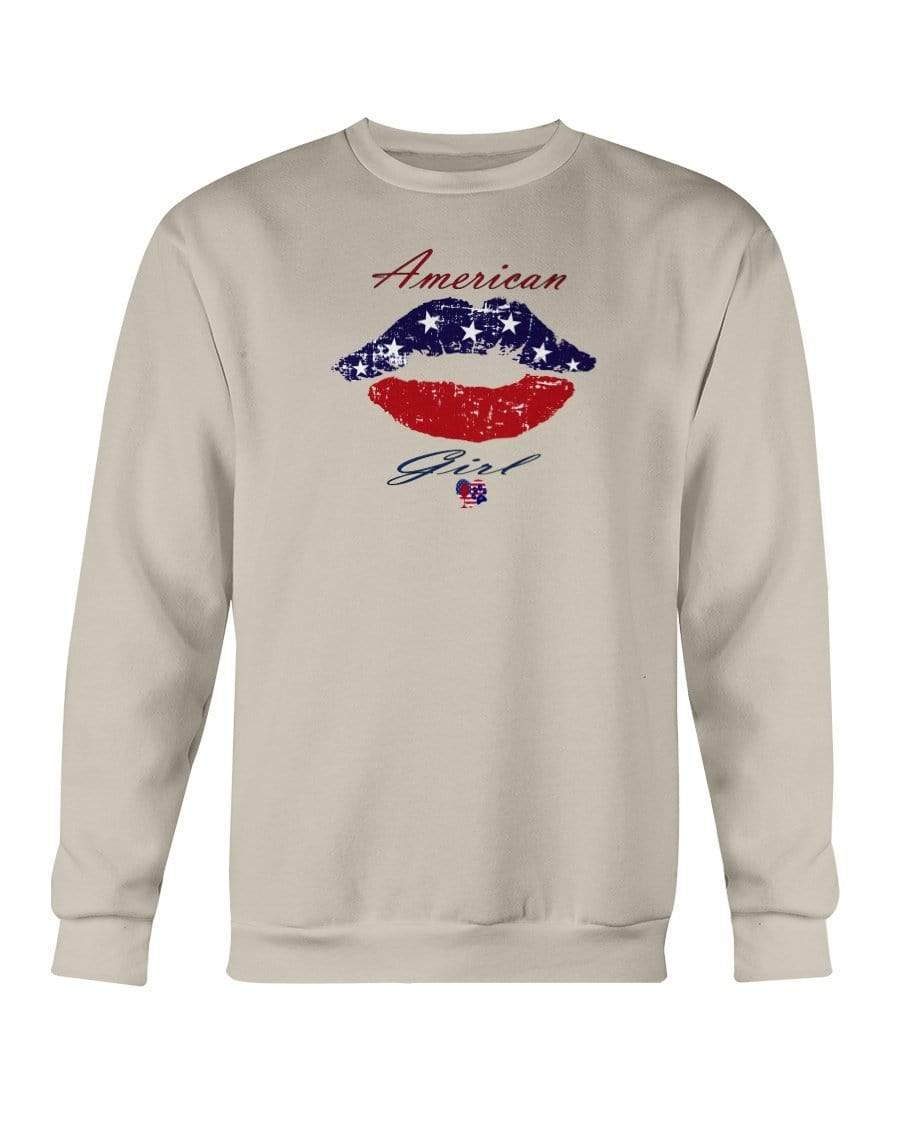 Sweatshirts Sand / S Winey Bitches Co "American Girl" Sweatshirt - Crew WineyBitchesCo