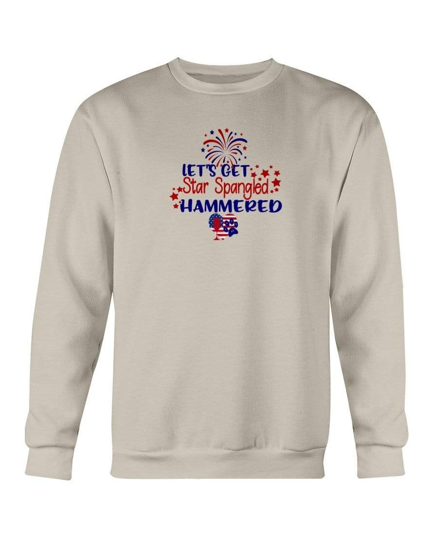 Sweatshirts Sand / S Winey Bitches Co "Let's Get Star Spangled Hammered" Sweatshirt - Crew WineyBitchesCo