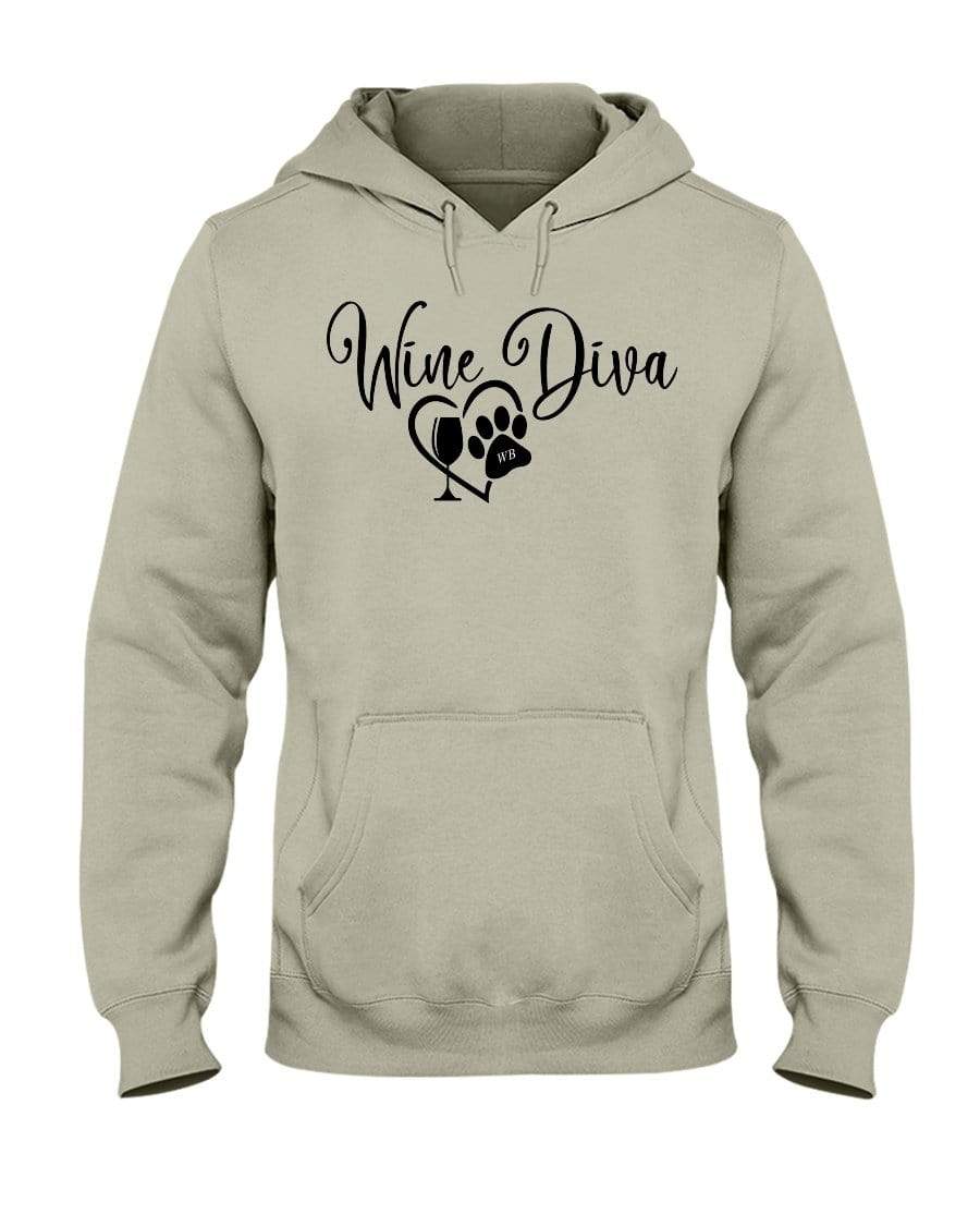 Sweatshirts Sandstone / S Winey Bitches Co "Wine Diva 2" 50/50 Hoodie WineyBitchesCo