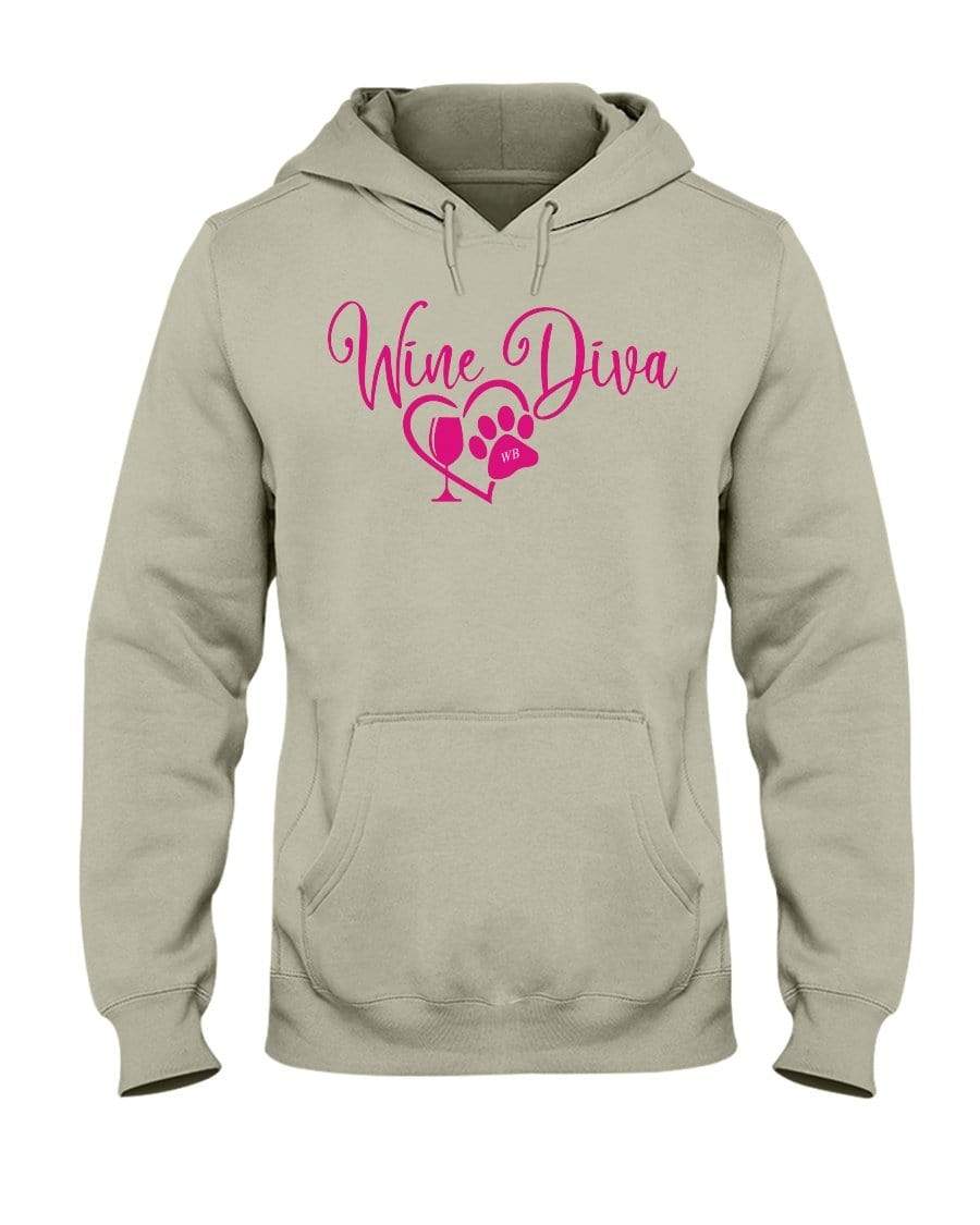 Sweatshirts Sandstone / S Winey Bitches Co "Wine Diva 2" 50/50 Hoodie WineyBitchesCo