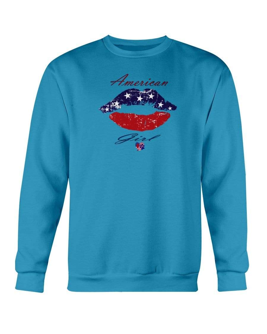 Sweatshirts Sapphire / S Winey Bitches Co "American Girl" Sweatshirt - Crew WineyBitchesCo