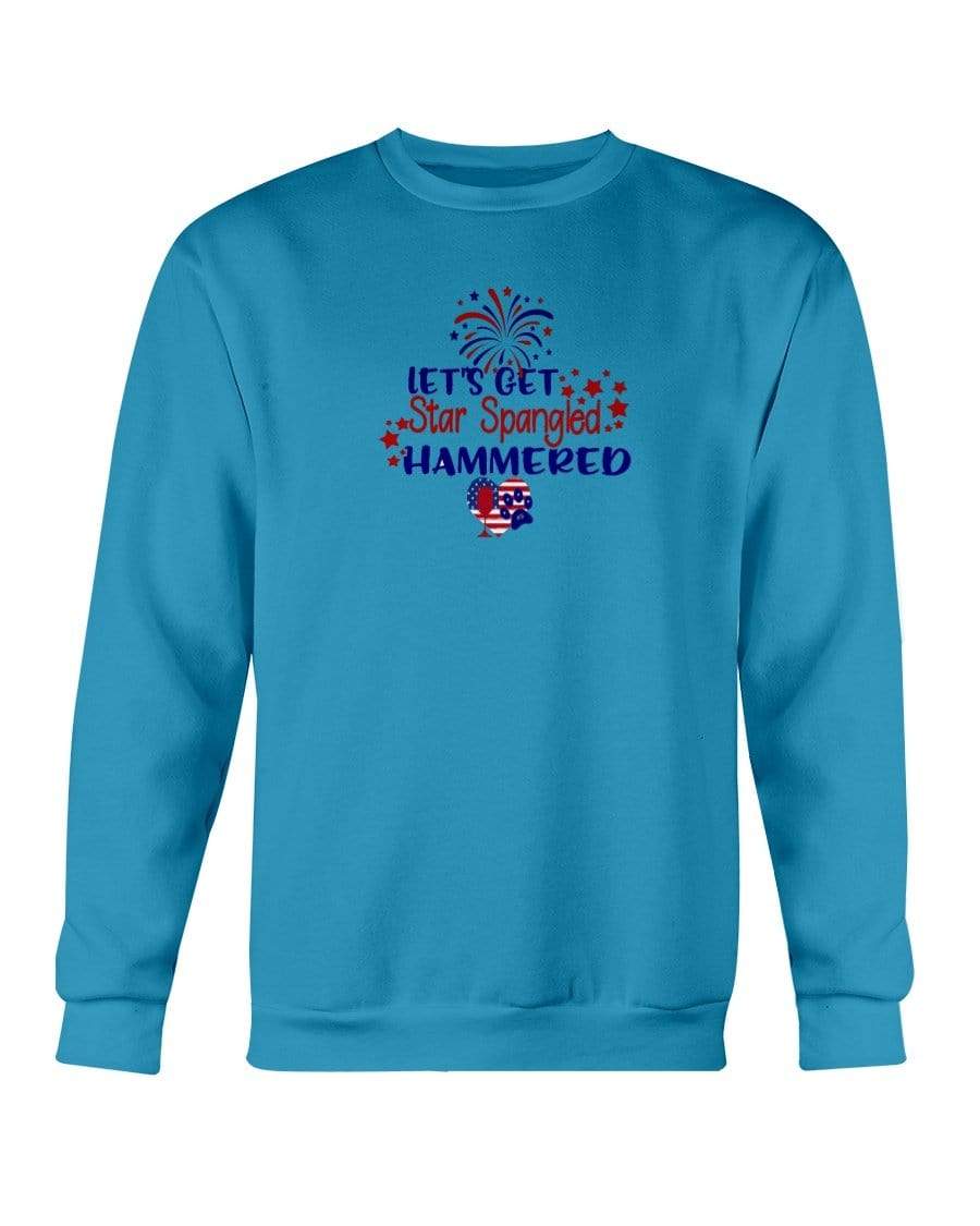 Sweatshirts Sapphire / S Winey Bitches Co "Let's Get Star Spangled Hammered" Sweatshirt - Crew WineyBitchesCo