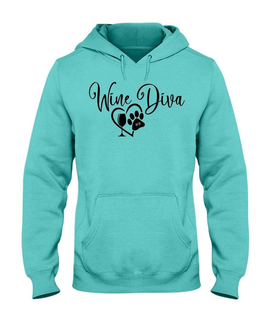 Sweatshirts Scuba Blue / S Winey Bitches Co "Wine Diva 2" 50/50 Hoodie WineyBitchesCo