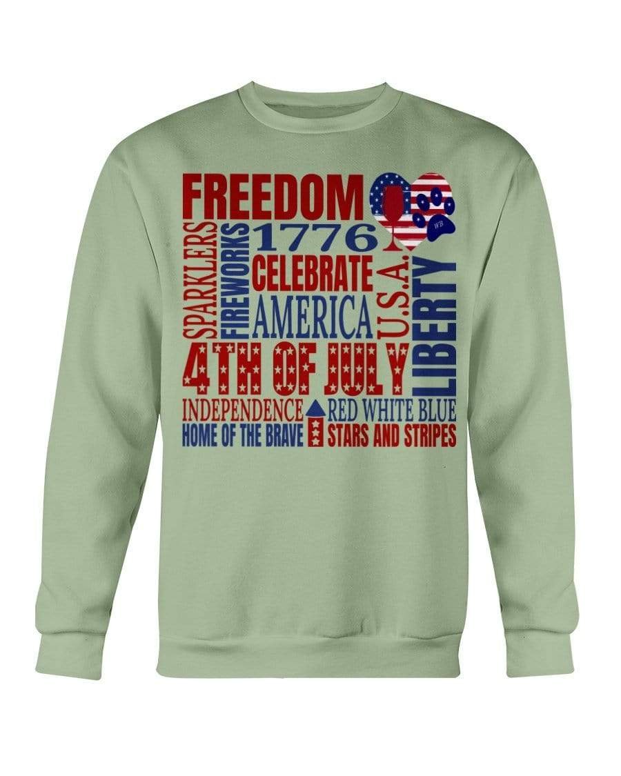 Sweatshirts Serene Green / 5XL Winey Bitches Co "Celebrate America" Sweatshirt - Crew WineyBitchesCo