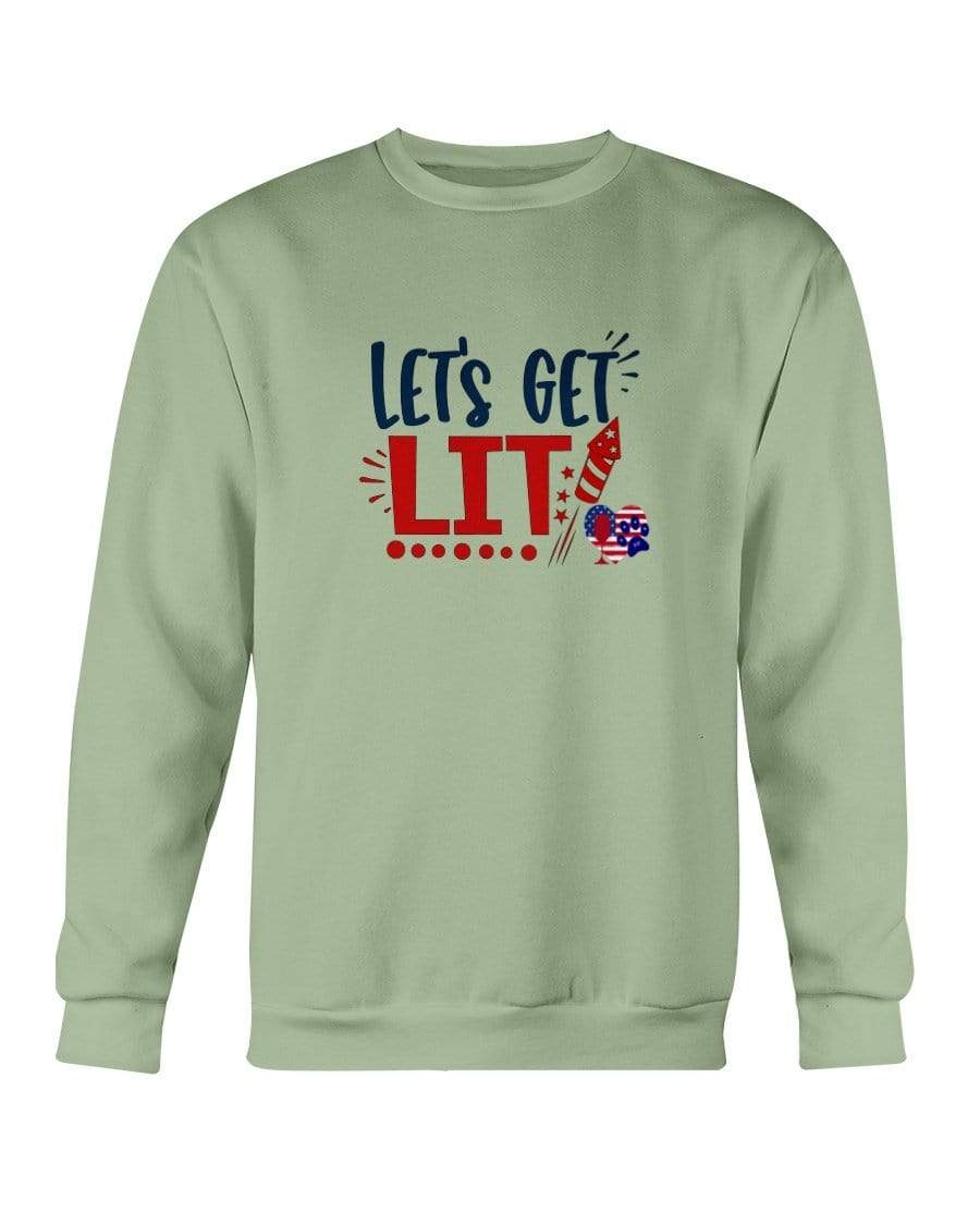 Sweatshirts Serene Green / S Winey Bitches Co "Let Get Lit" Sweatshirt - Crew WineyBitchesCo