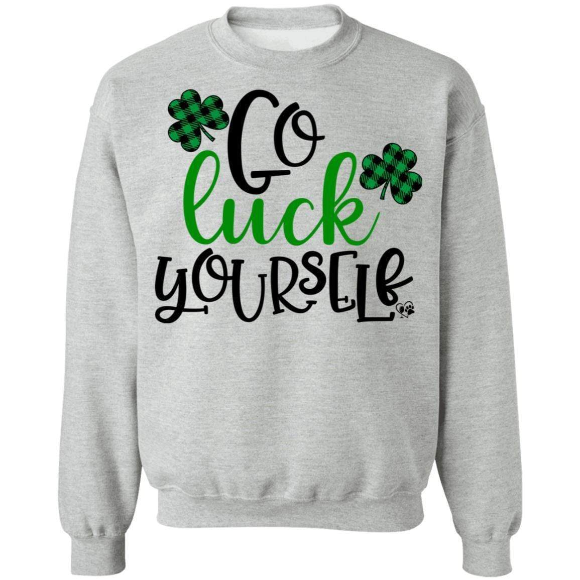 Sweatshirts Sport Grey / S Winey Bitches Co "Go Luck Yourself" Crewneck Pullover Sweatshirt  8 oz. WineyBitchesCo