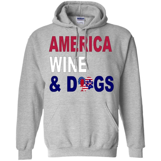 Sweatshirts Sport Grey / S WineyBitches.Co America Wine & Dogs Pullover Hoodie 8 oz. WineyBitchesCo