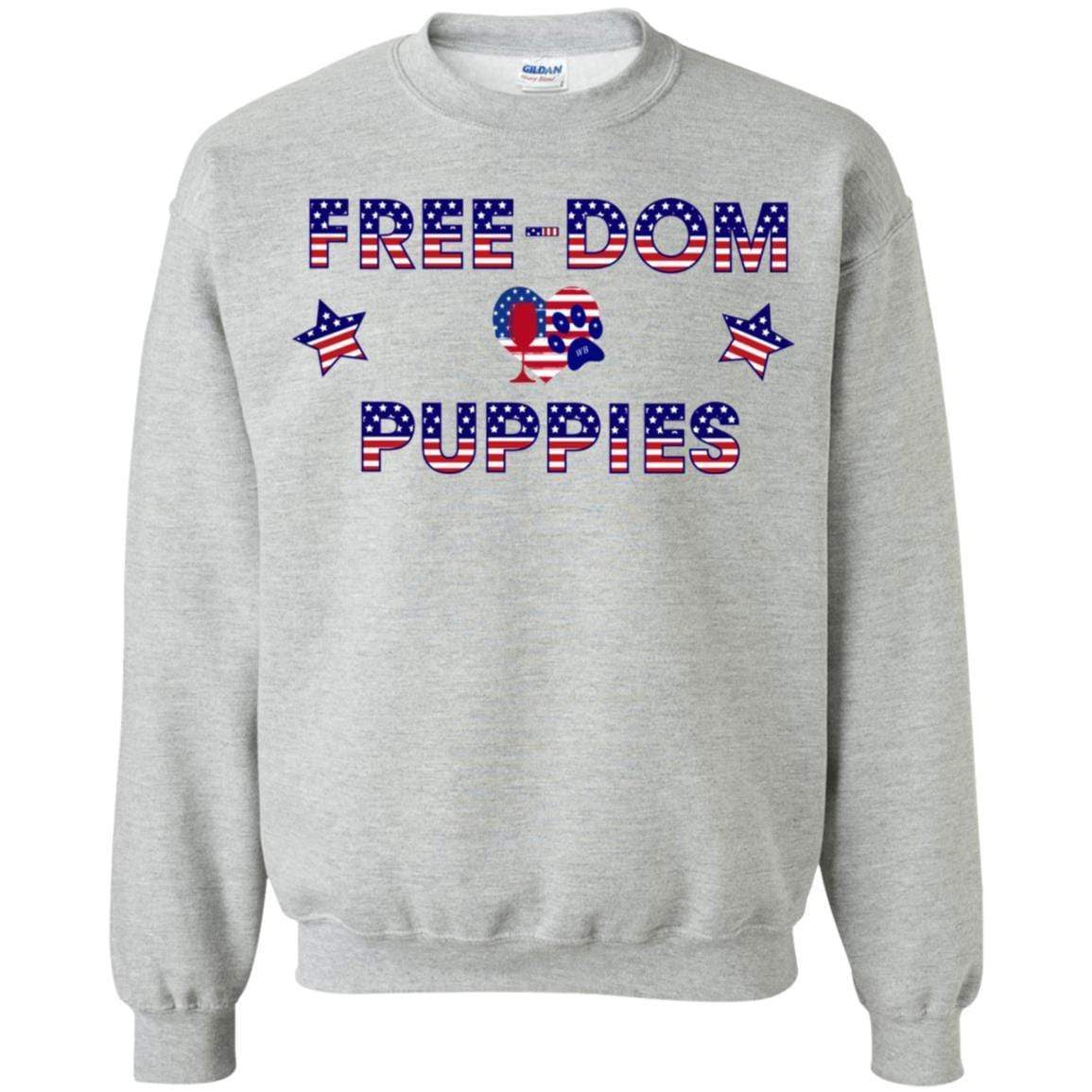 Sweatshirts Sport Grey / S WineyBitches.Co Free-Dom Puppies Crewneck Pullover Sweatshirt  8 oz. WineyBitchesCo