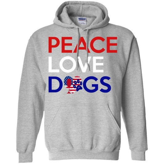 Sweatshirts Sport Grey / S WineyBitches.Co Peace Love Dogs Pullover Hoodie 8 oz. WineyBitchesCo
