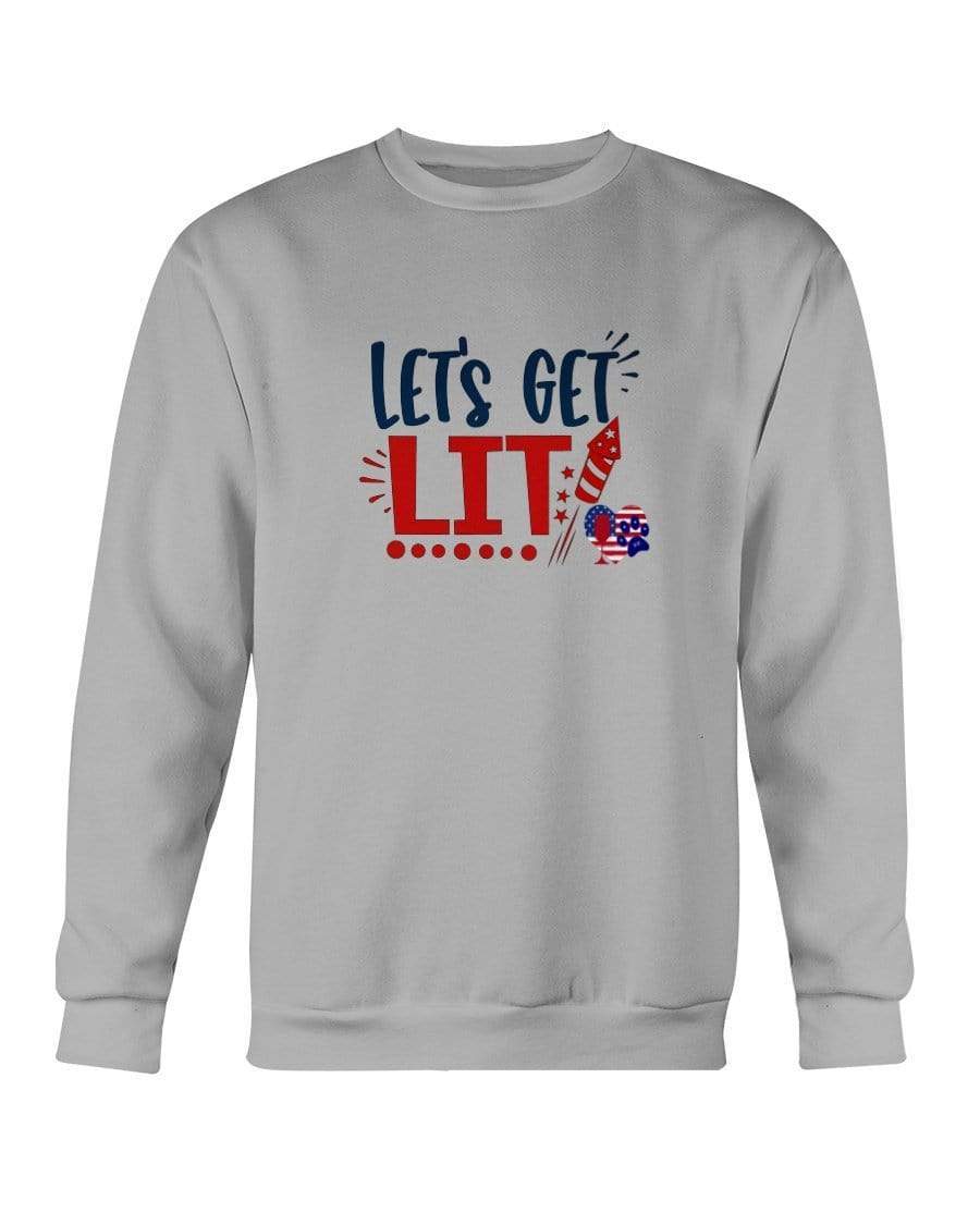 Sweatshirts Sports Grey / S Winey Bitches Co "Let Get Lit" Sweatshirt - Crew WineyBitchesCo