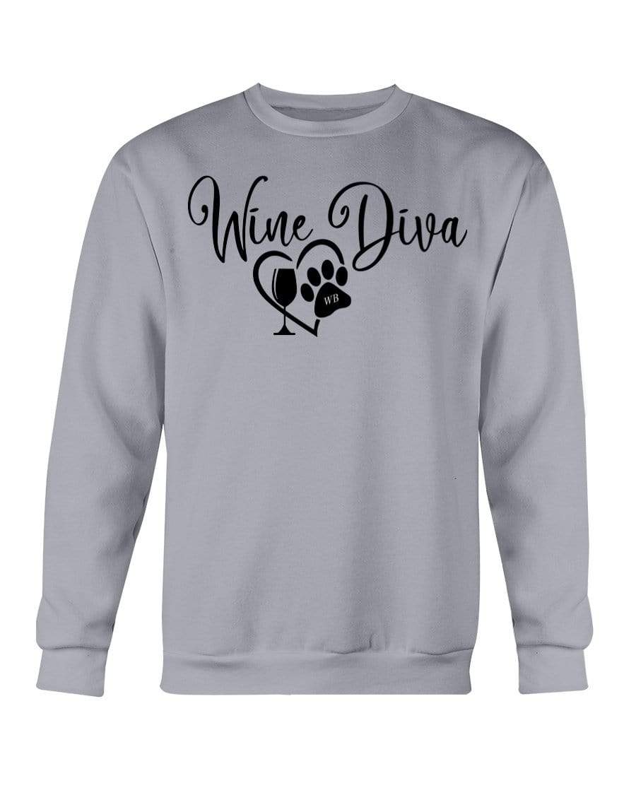 Sweatshirts Sports Grey / S Winey Bitches Co "Wine Diva 2" Sweatshirt - Crew WineyBitchesCo