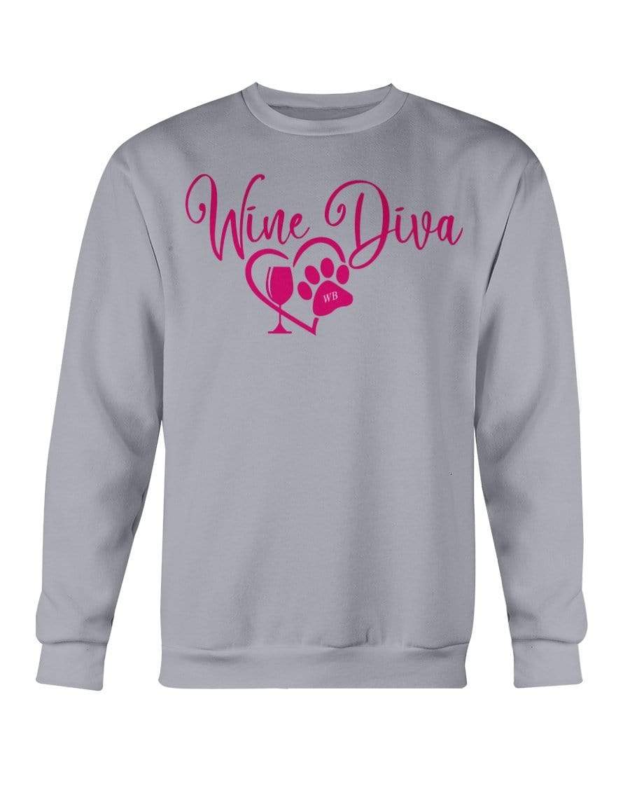 Sweatshirts Sports Grey / S Winey Bitches Co "Wine Diva 2" Sweatshirt - Crew WineyBitchesCo