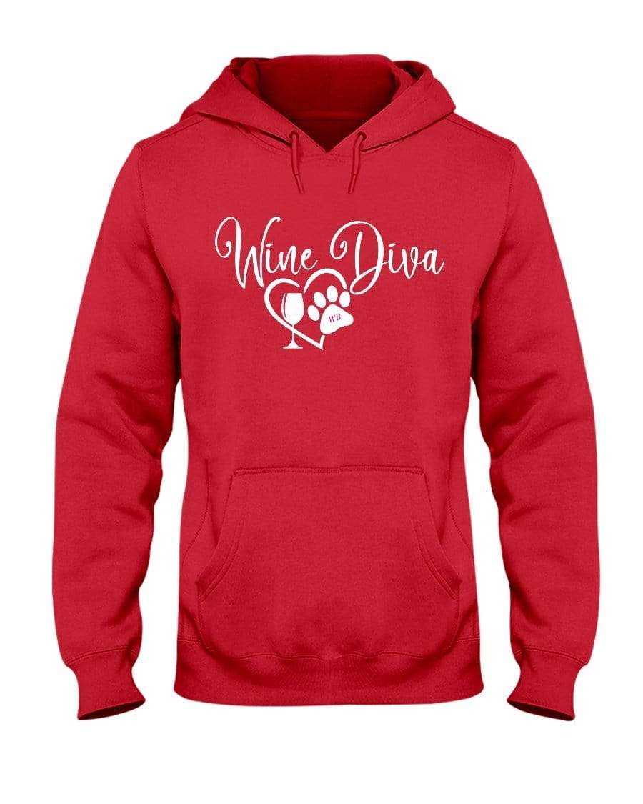 Sweatshirts True Red / S Winey Bitches Co "Wine Diva 2" 50/50 Hoodie WineyBitchesCo