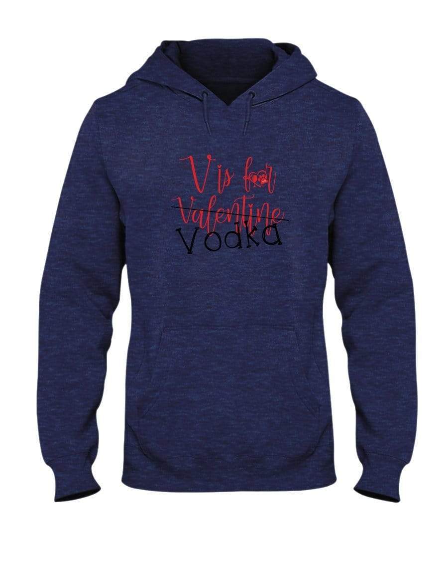 Sweatshirts Vintage Hth Navy / S Winey Bitches Co "V is for Vodka" 50/50 Unisex Hoodie WineyBitchesCo