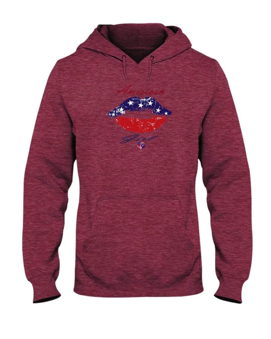 Sweatshirts Vintage Hth Red / S Winey Bitches Co "American Girl" 50/50 Hoodie WineyBitchesCo