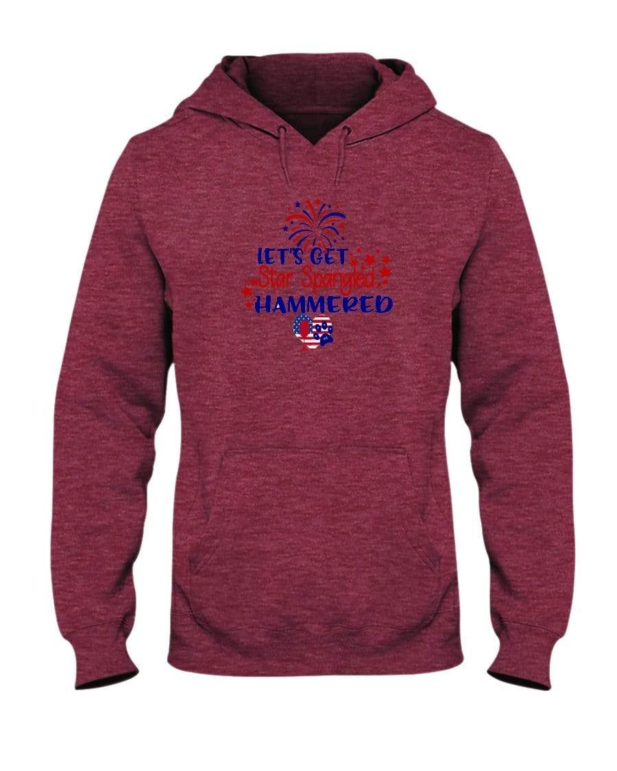 Sweatshirts Vintage Hth Red / S Winey Bitches Co "Let's Get Star Spangled Hammered" 50/50 Hoodie WineyBitchesCo