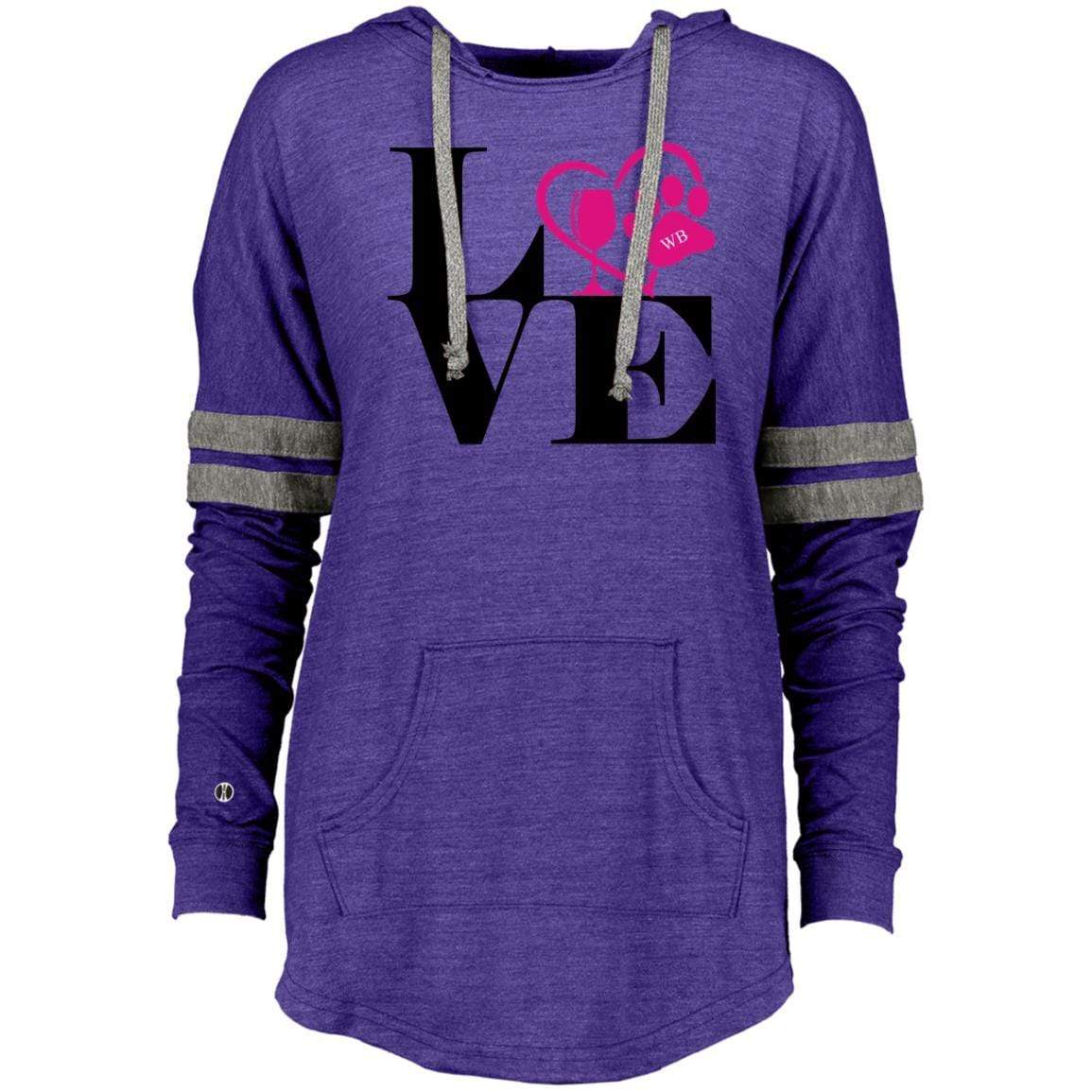 Sweatshirts Vintage Purple/Vintage Grey / S WineyBitches.Co "Love Paw 2" Holloway Ladies Hooded Low Key Pullover WineyBitchesCo