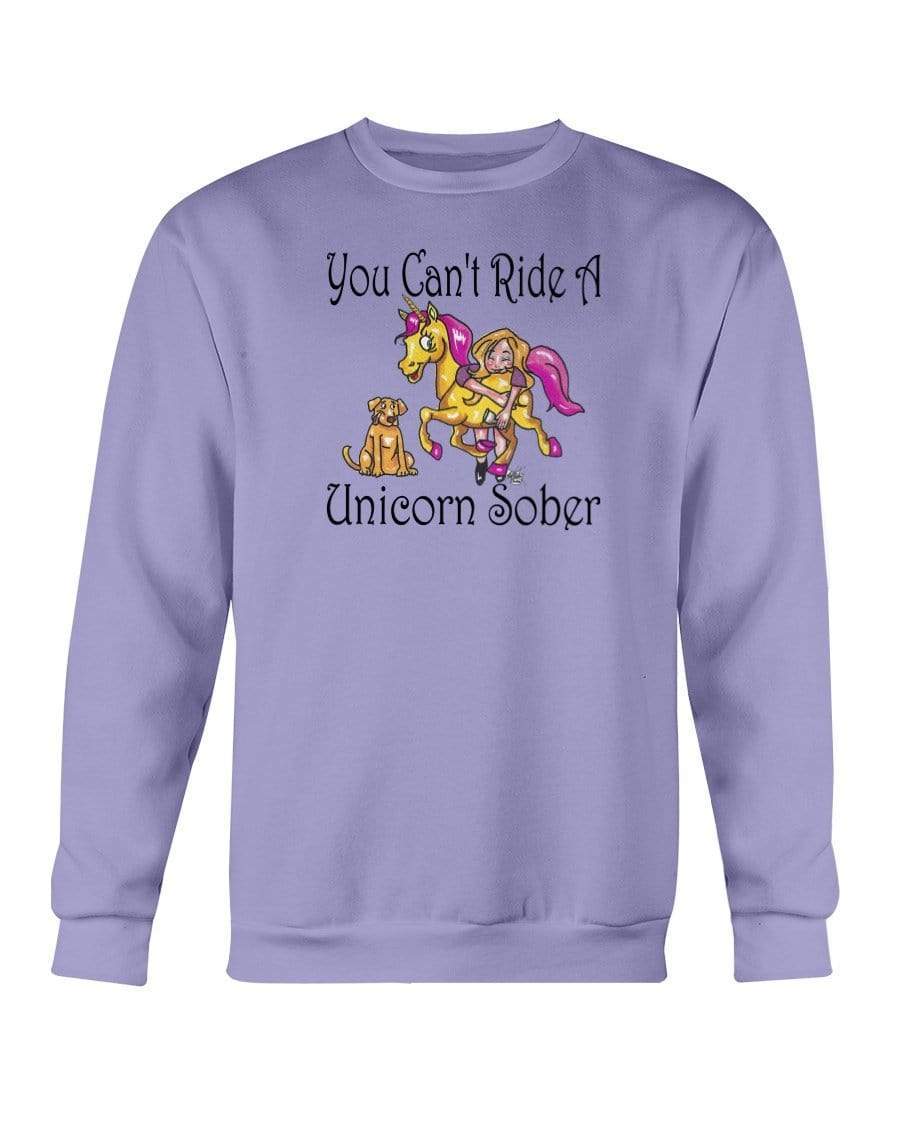 Sweatshirts Violet / S Winey Bitches Co "You Can't Ride A Unicorn Sober" Sweatshirt - Crew WineyBitchesCo