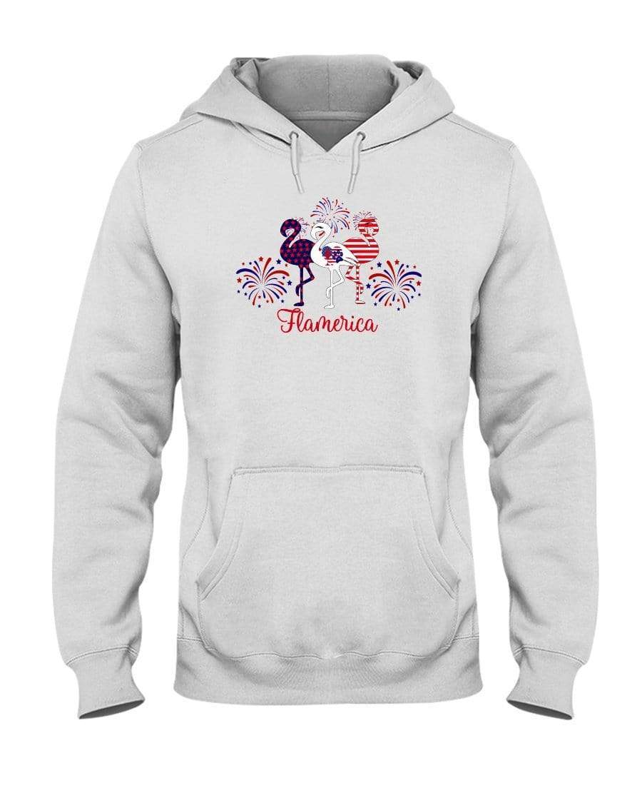 Sweatshirts White / S Winey Bitches Co "Flamerica" Patriotic Flamingo 50/50 Hoodie WineyBitchesCo