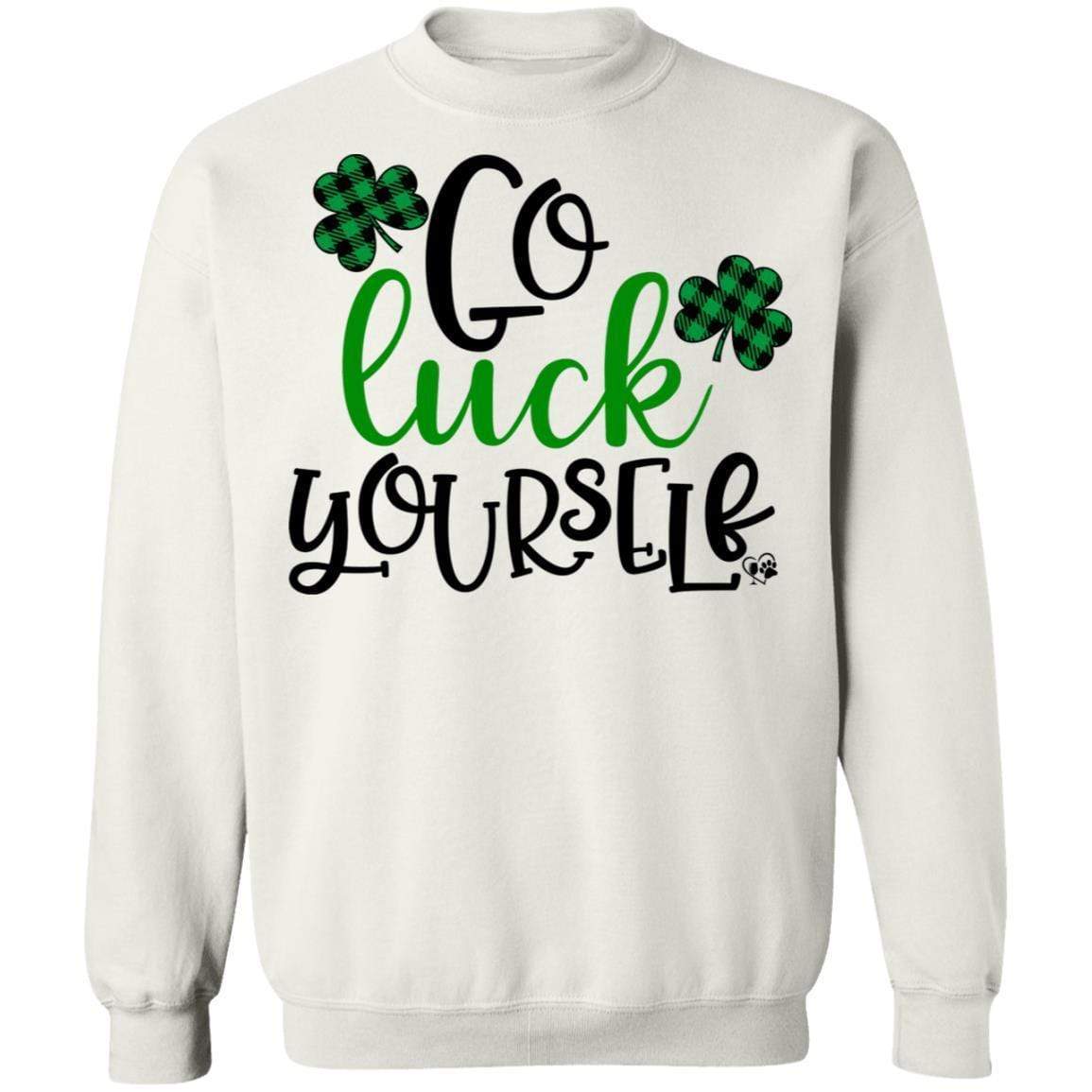 Sweatshirts White / S Winey Bitches Co "Go Luck Yourself" Crewneck Pullover Sweatshirt  8 oz. WineyBitchesCo