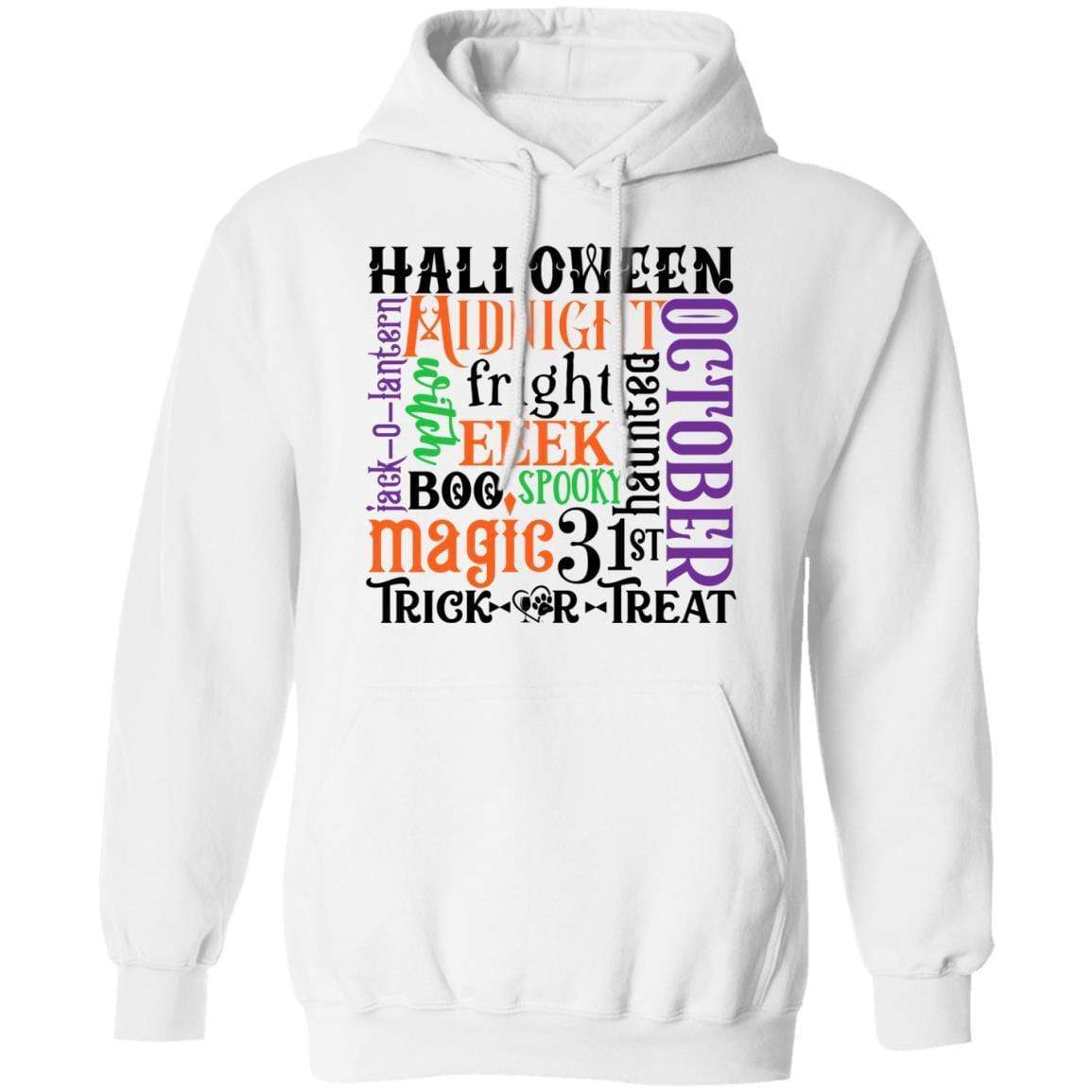 Sweatshirts White / S Winey Bitches Co "Halloween Word Jumble" Pullover Hoodie 8 oz. WineyBitchesCo