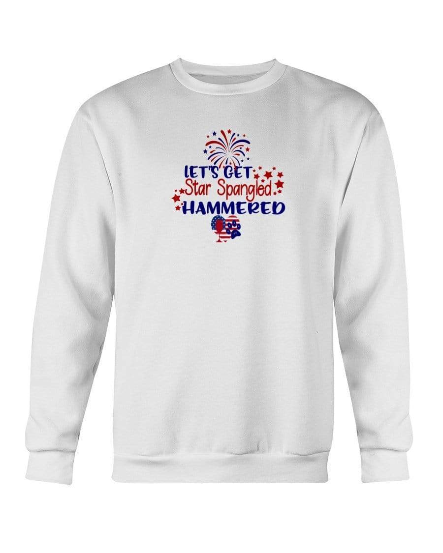 Sweatshirts White / S Winey Bitches Co "Let's Get Star Spangled Hammered" Sweatshirt - Crew WineyBitchesCo