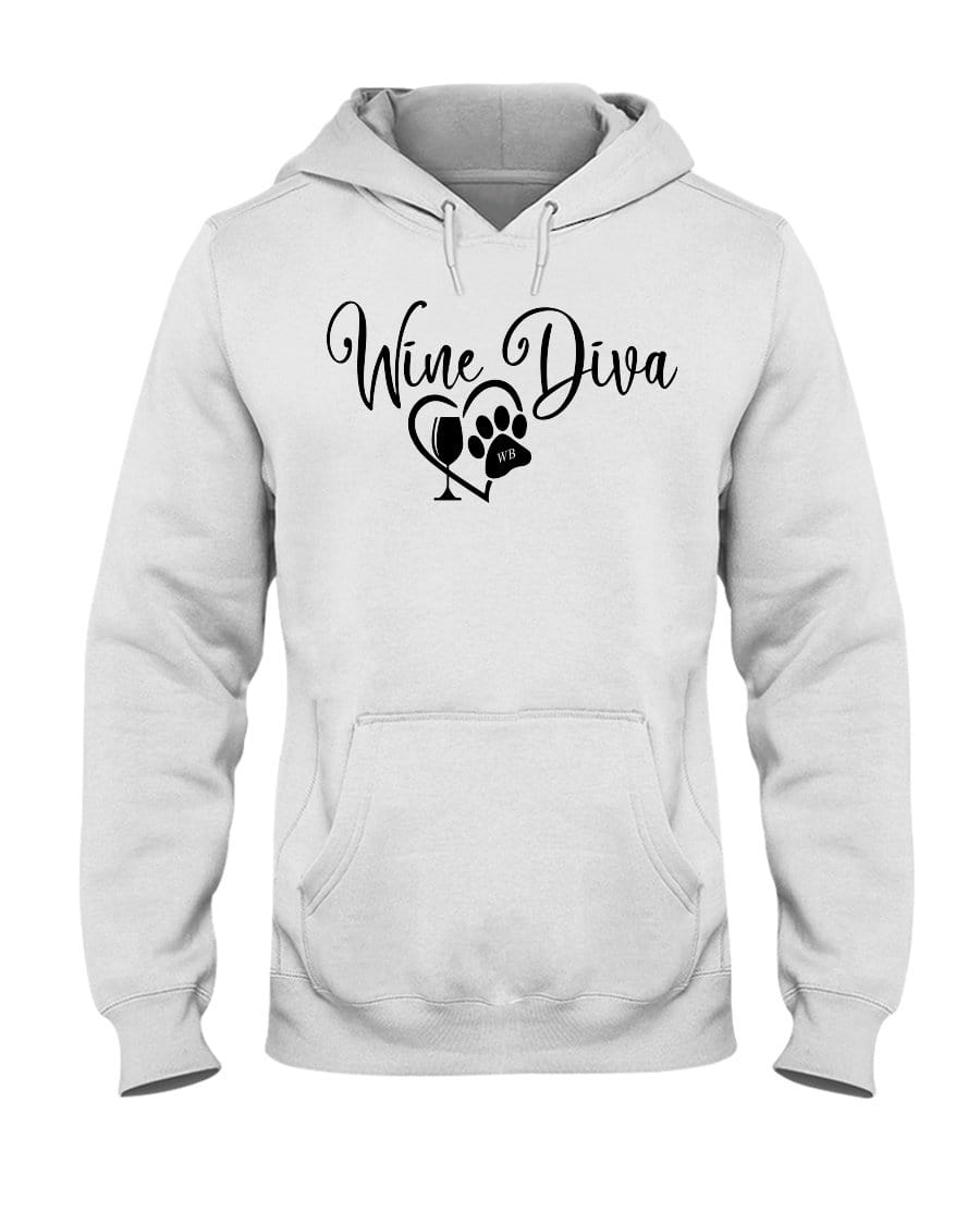 Sweatshirts White / S Winey Bitches Co "Wine Diva 2" 50/50 Hoodie WineyBitchesCo