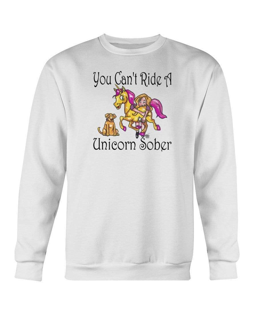 Sweatshirts White / S Winey Bitches Co "You Can't Ride A Unicorn Sober" Sweatshirt - Crew WineyBitchesCo