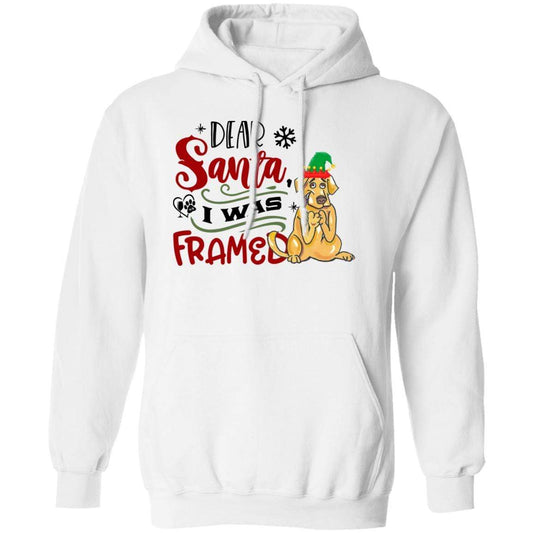 Sweatshirts White / S WineyBitches.Co " Dear Santa I Was Framed" Pullover Hoodie 8 oz. WineyBitchesCo