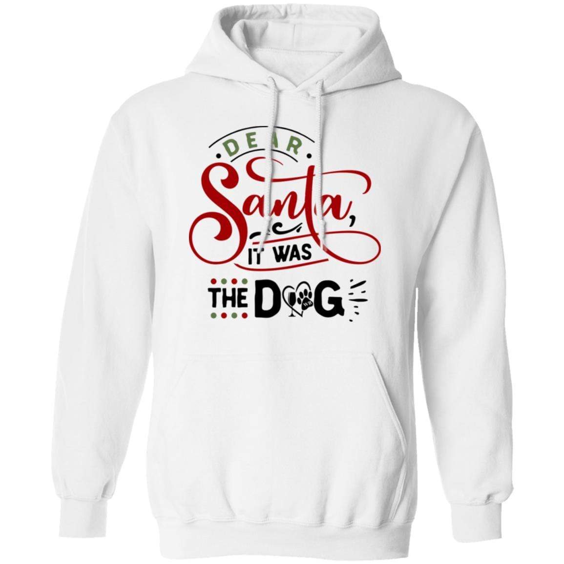 Sweatshirts White / S WineyBitches.Co "Dear Santa It Was The Dog" Pullover Hoodie 8 oz. WineyBitchesCo