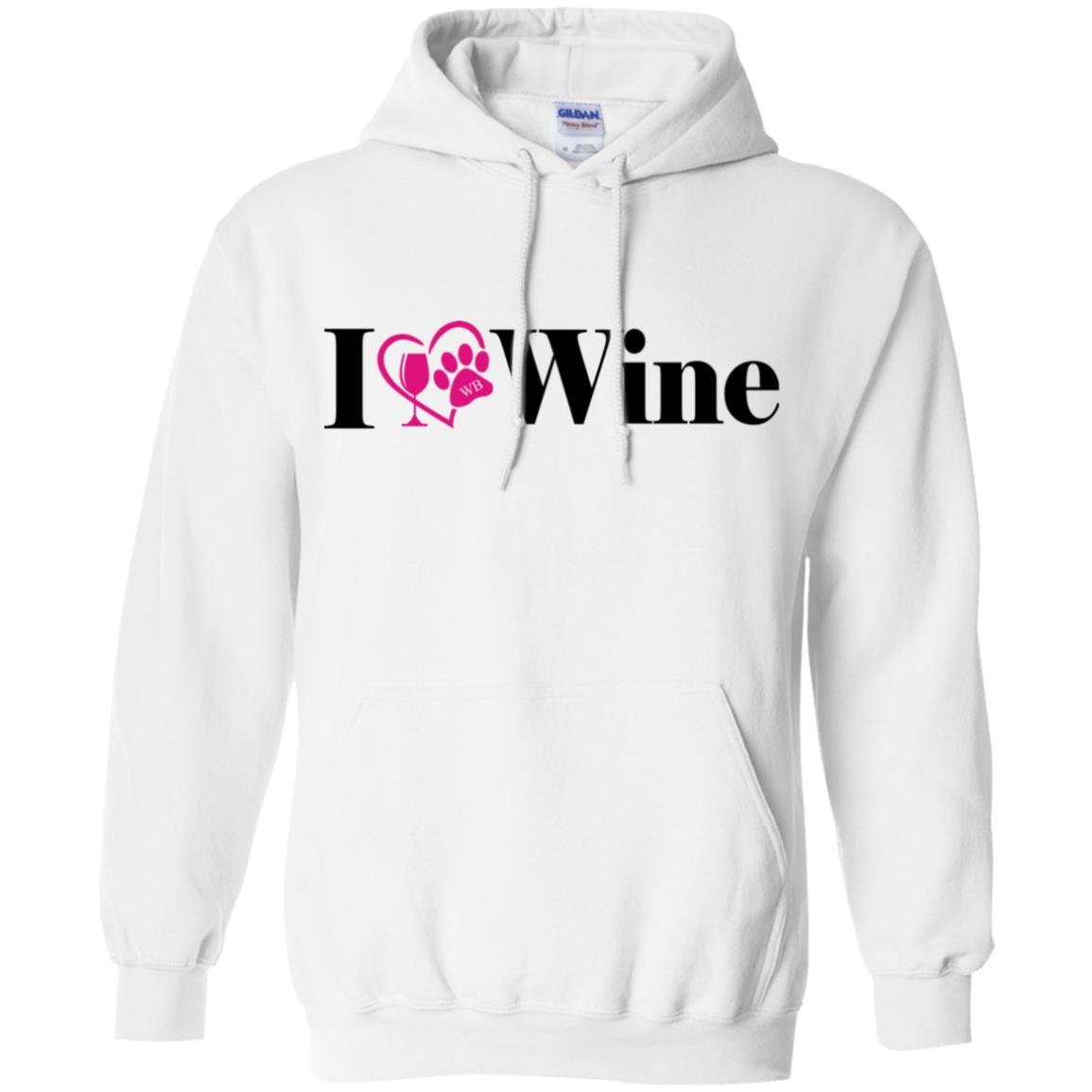 Sweatshirts White / S WineyBitches.Co "I Love Wine" Gildan Pullover Hoodie 8 oz. WineyBitchesCo