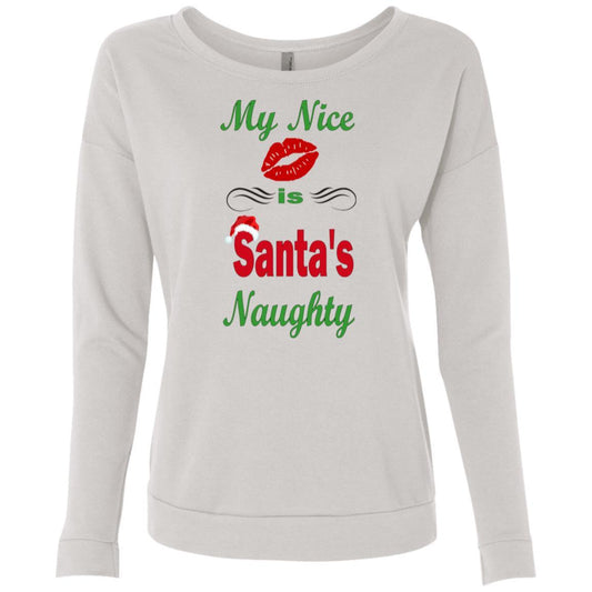 Sweatshirts White / S WineyBitches.co My Nice Is Santa's Naughty Ladies' French Terry Scoop WineyBitchesCo