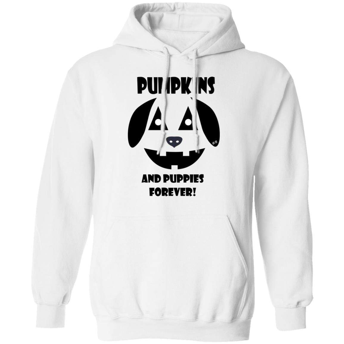 Sweatshirts White / S WineyBitches.Co "Pumpkins and Puppies Forever" Halloween Collection Pullover Hoodie 8 oz. WineyBitchesCo