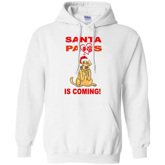 Sweatshirts White / S WineyBitches.co "Santa Paws Is Coming " Pullover Hoodie 8 oz. WineyBitchesCo