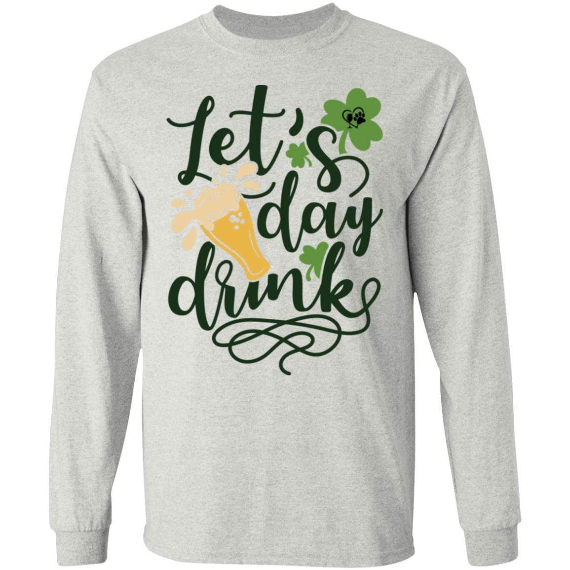 T-Shirts Ash / S Winey Bitches Co "Let's Day Drink" LS Ultra Cotton T-Shirt WineyBitchesCo