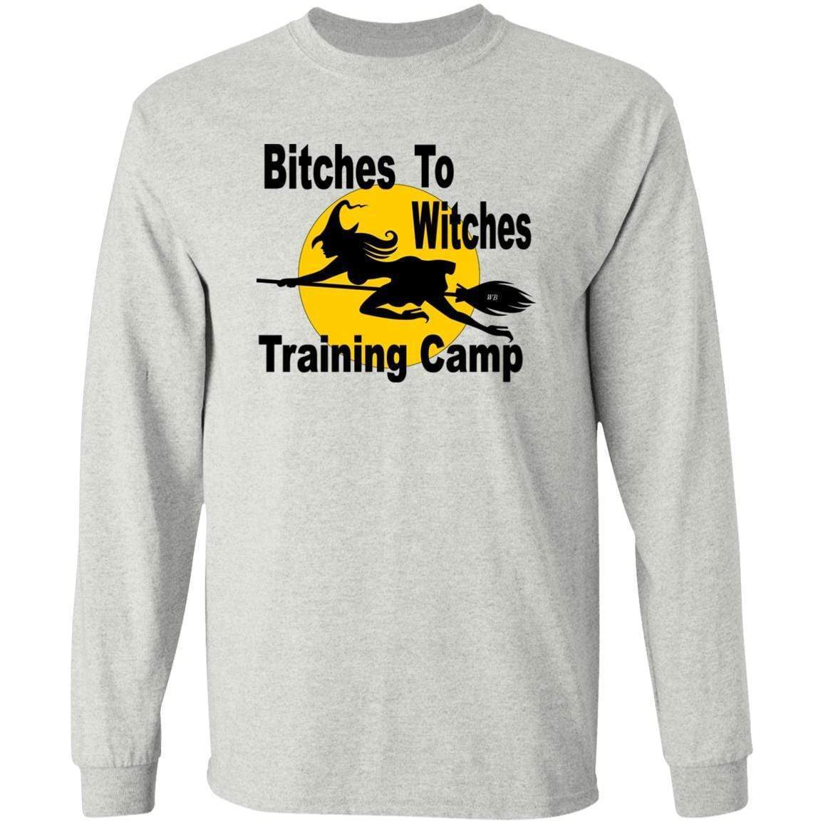 T-Shirts Ash / S WineyBitches.Co "Bitches To Witches Training Camp" LS Ultra Cotton T-Shirt WineyBitchesCo