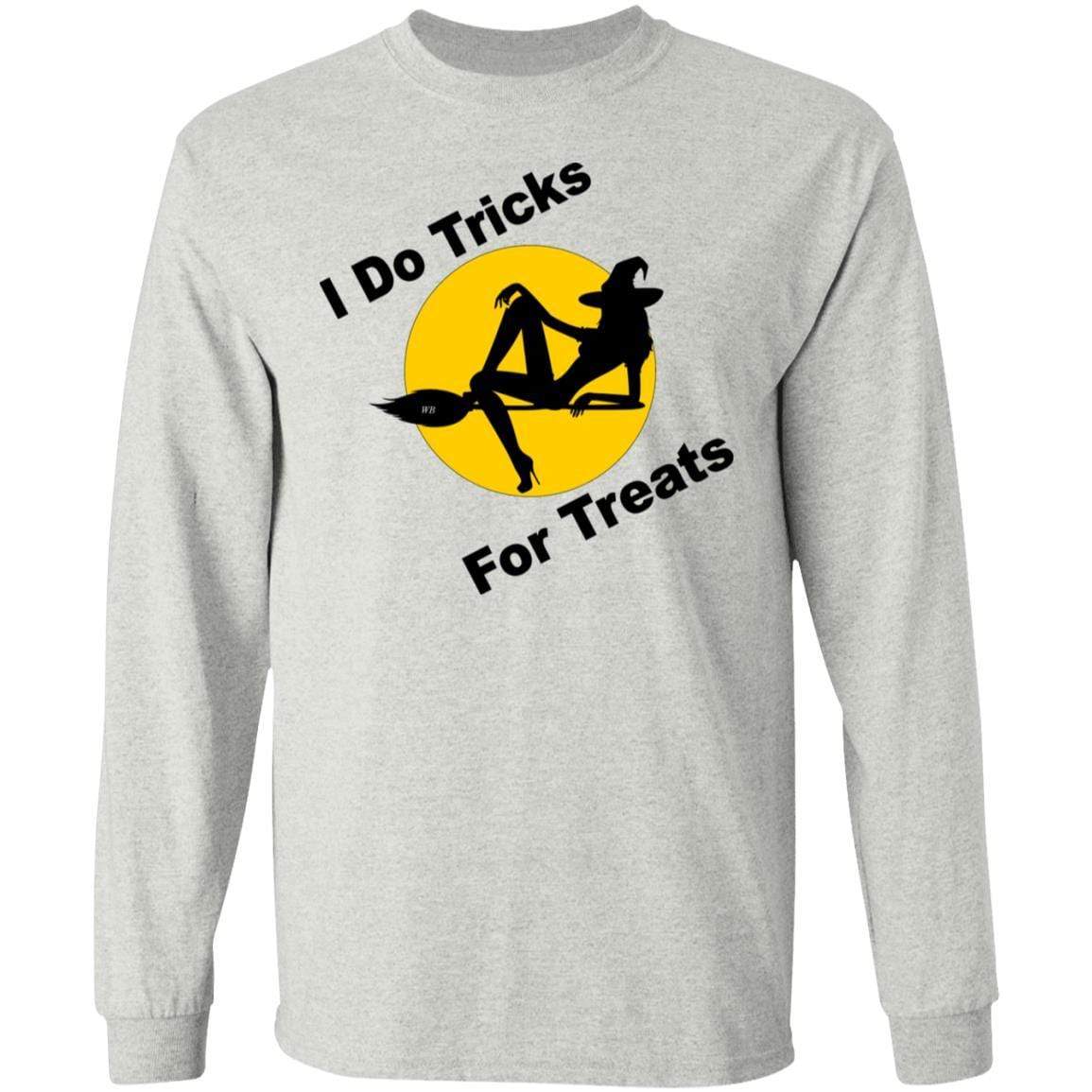 T-Shirts Ash / S WineyBitches.Co "I Do Tricks For Treats" LS Ultra Cotton T-Shirt WineyBitchesCo