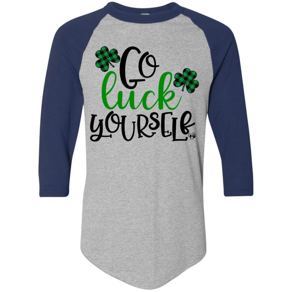 T-Shirts Athletic Heather/Navy / S Winey Bitches Co Colorblock Raglan Jersey WineyBitchesCo