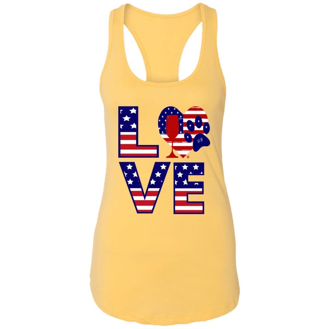 T-Shirts Banana Cream / X-Small Winey Bitches Co "American Love Paw"  Ladies Ideal Racerback Tank WineyBitchesCo