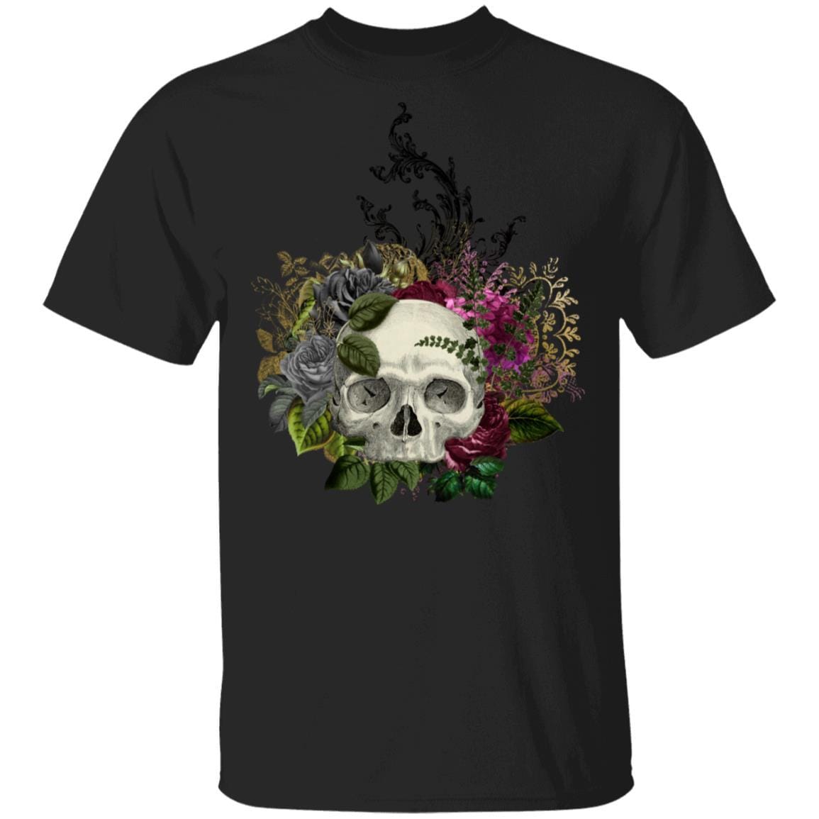 T-Shirts Black / S Winey Bitches Co Skull Design #1 5.3 oz. T-Shirt WineyBitchesCo