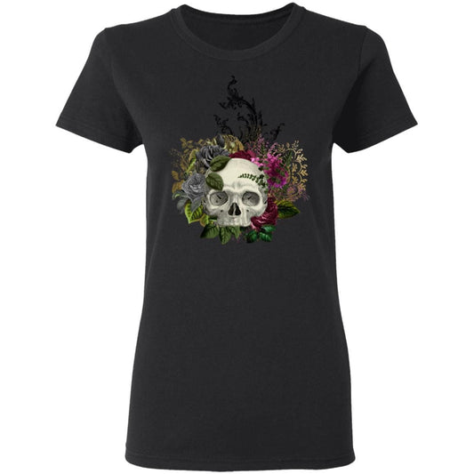 T-Shirts Black / S Winey Bitches Co Skull Design #1 Ladies' 5.3 oz. T-Shirt WineyBitchesCo