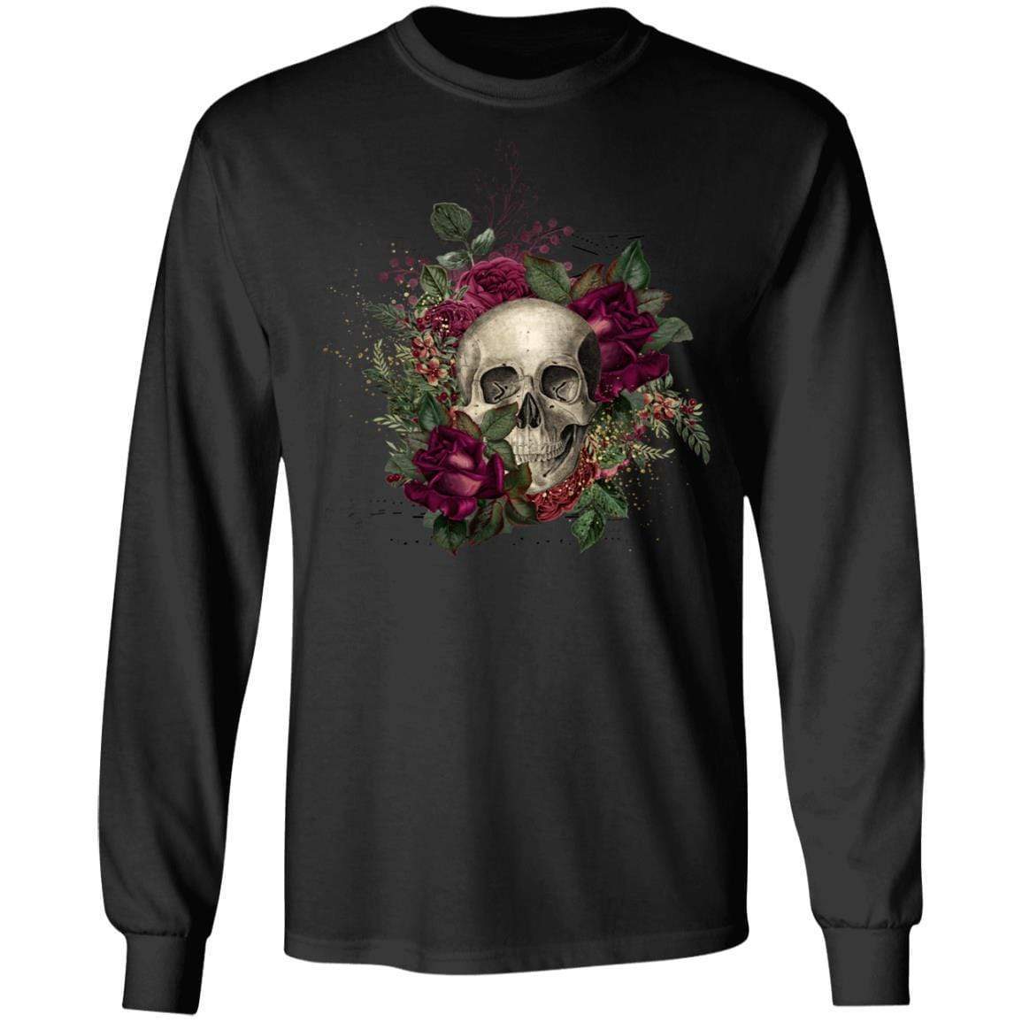 T-Shirts Black / S Winey Bitches Co Skull Design #2 LS Ultra Cotton T-Shirt WineyBitchesCo