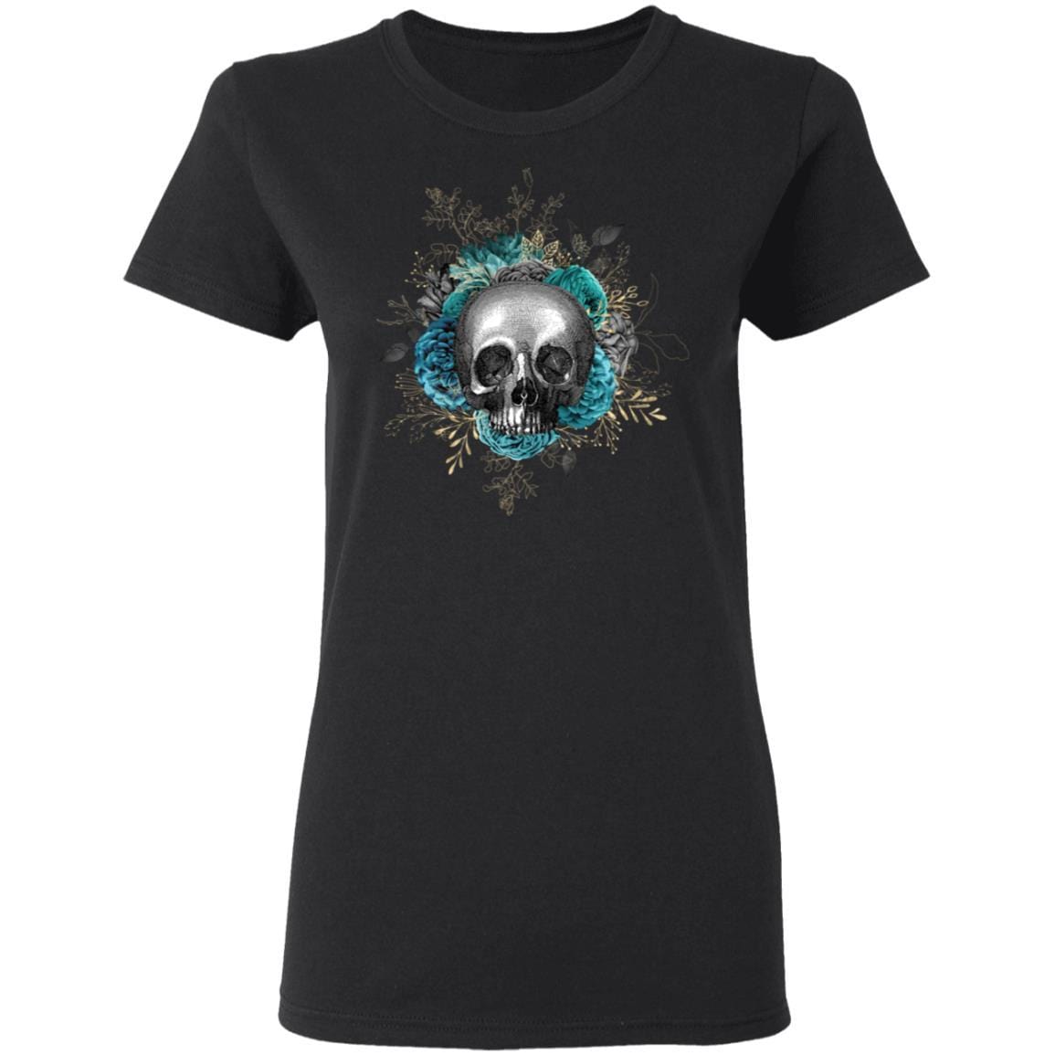 T-Shirts Black / S Winey Bitches Co Skull Design #3 Ladies' 5.3 oz. T-Shirt WineyBitchesCo